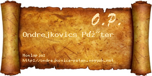 Ondrejkovics Péter névjegykártya