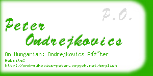 peter ondrejkovics business card